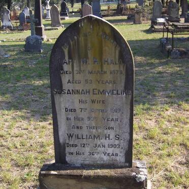 HALL W H -1879 &amp; Susannah Emmeline -1919 :: HALL William H.S.