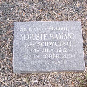 HAMANN Auguste nee SCHWULST 1912-2004