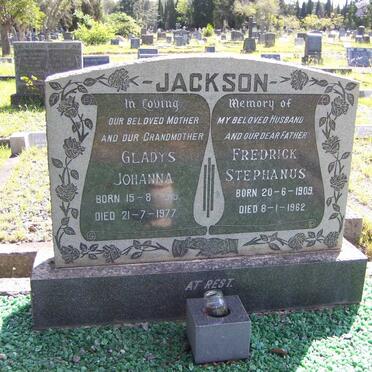 JACKSON Fredrick Stephanus 1909-1962 &amp; Gladys Johanna 1915-1977