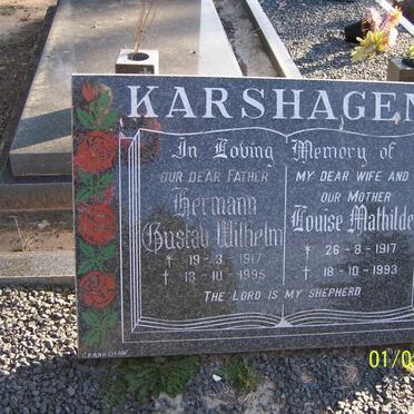 KARSHAGEN Hermann Gustav Wilhelm 1917-1995 &amp; Louise Mathilde 1917-1993