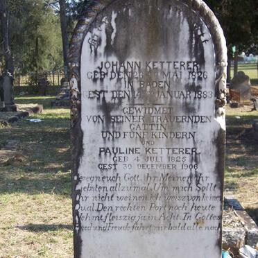 KETTERER Johann 1826-1883 &amp; Pauline 1826-1908