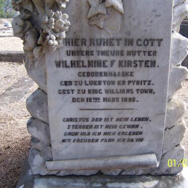 KIRSTEN Wilhelmina F. -1895