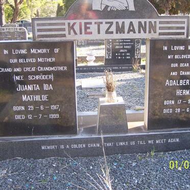 KIETZMANN Adalbert Otto Herman 1914-1970 &amp; Juanita Ida Mathilda SCHRODER 1917-1999