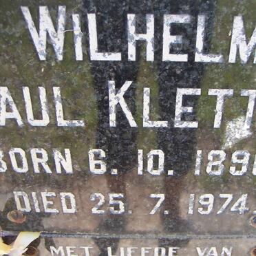 KLETTE Wilhelm Paul 1890-1974
