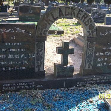 KLACKERS Heinrich Julius Wilhelm 1915-1985 &amp; Alma Sophie Louisa 1924-1975