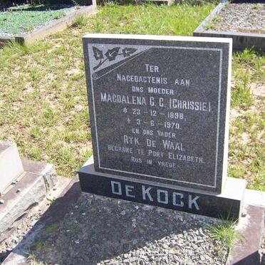 KOCK Ryk de Waal, de &amp; Magdalena G.C. 1898-1970