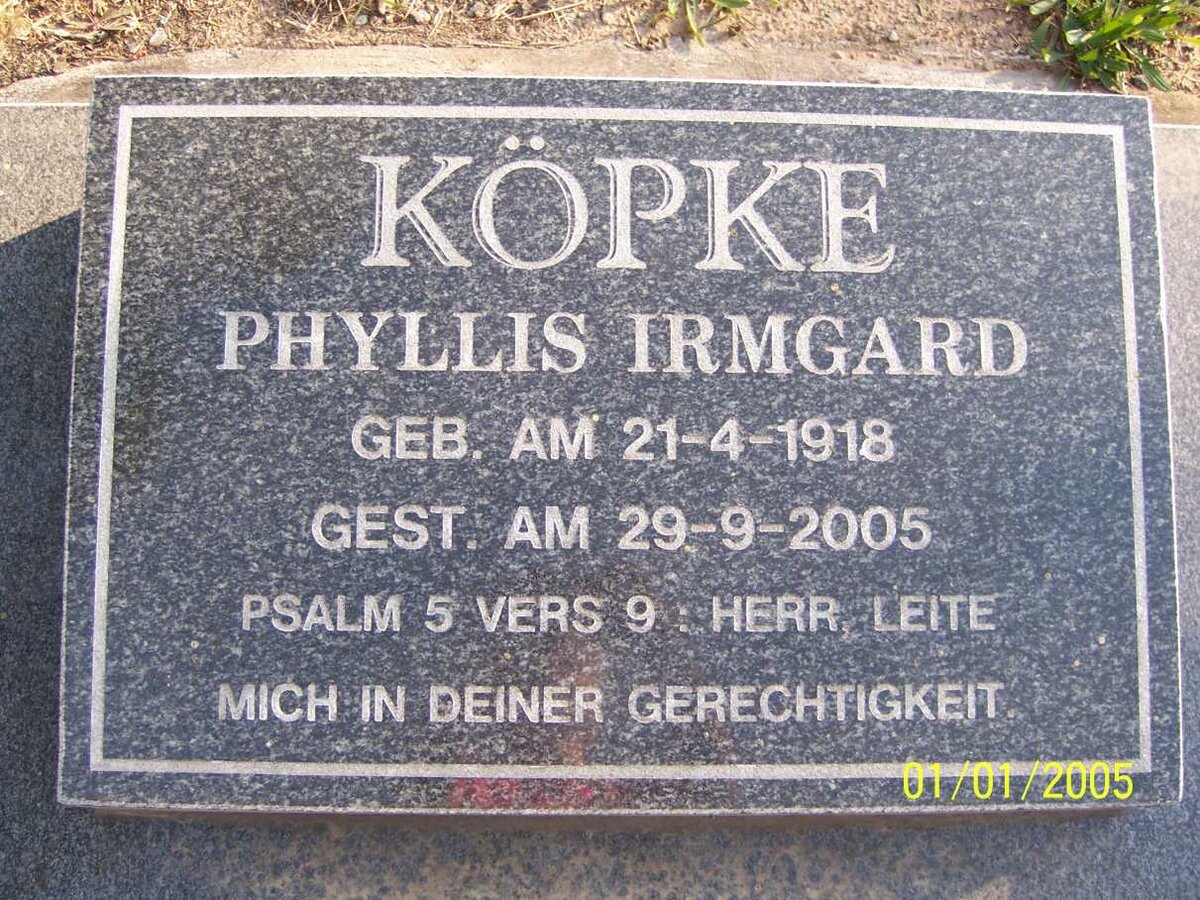 KOPKE Phyllis Irmgard 1918-2005