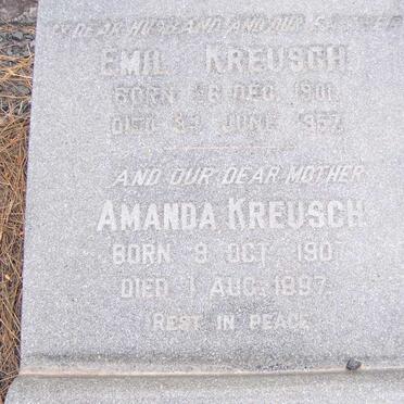 KREUSCH Emil 1901-1957 &amp; Amanda 1907-1997