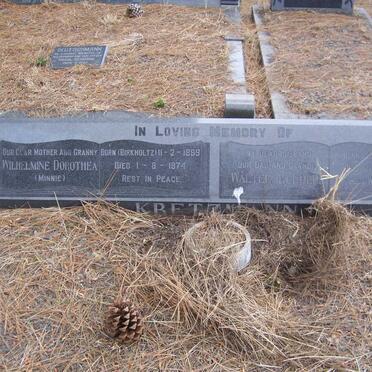 KRETZMANN Walter Rudolph 1895-1971 &amp; Wilhelmine Dorothea BIRKHOLTZ 1899-1974