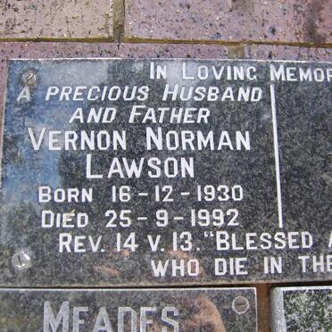 LAWSON Vernon Norman 1930-1992
