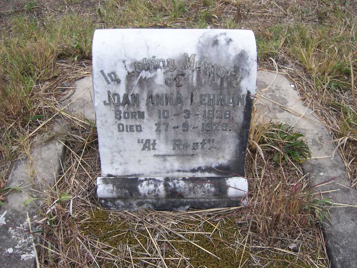 LEHMAN Joan Anna 1928-1929