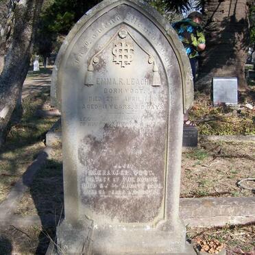 LEACH Emma R. nee VOGT -1888 :: VOGT Alexander -188?