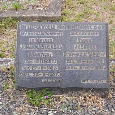 MARITZ Jacobus Stephanus 1872-1952 &amp; Johanna Susanna DELPORT 1882-1947