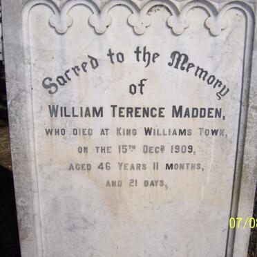 MADDEN William Terence -1909