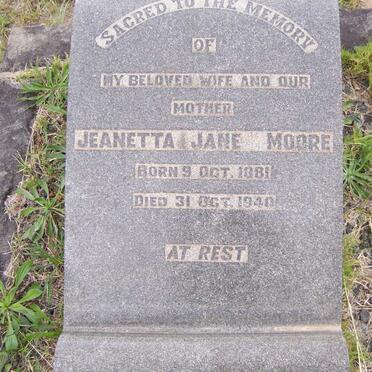 MOORE Jeanetta Jane 1881-1940