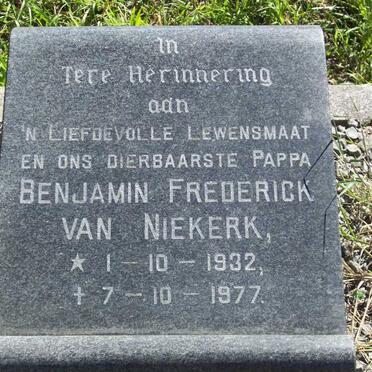 NIEKERK Benjamin Frederick, van 1932-1977