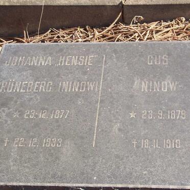 NINOW Gus 1879-1918 :: GRUNEBERG Johanna formerly NINOW 1877-1933