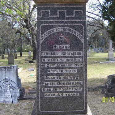 ORDEMANN Herman Gerhard -1922 &amp; Emilie -1927