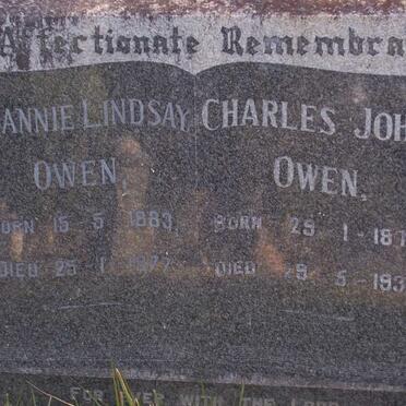 OWEN Charles John 1879-1934 &amp; Jeannie Lindsay 1883-1977