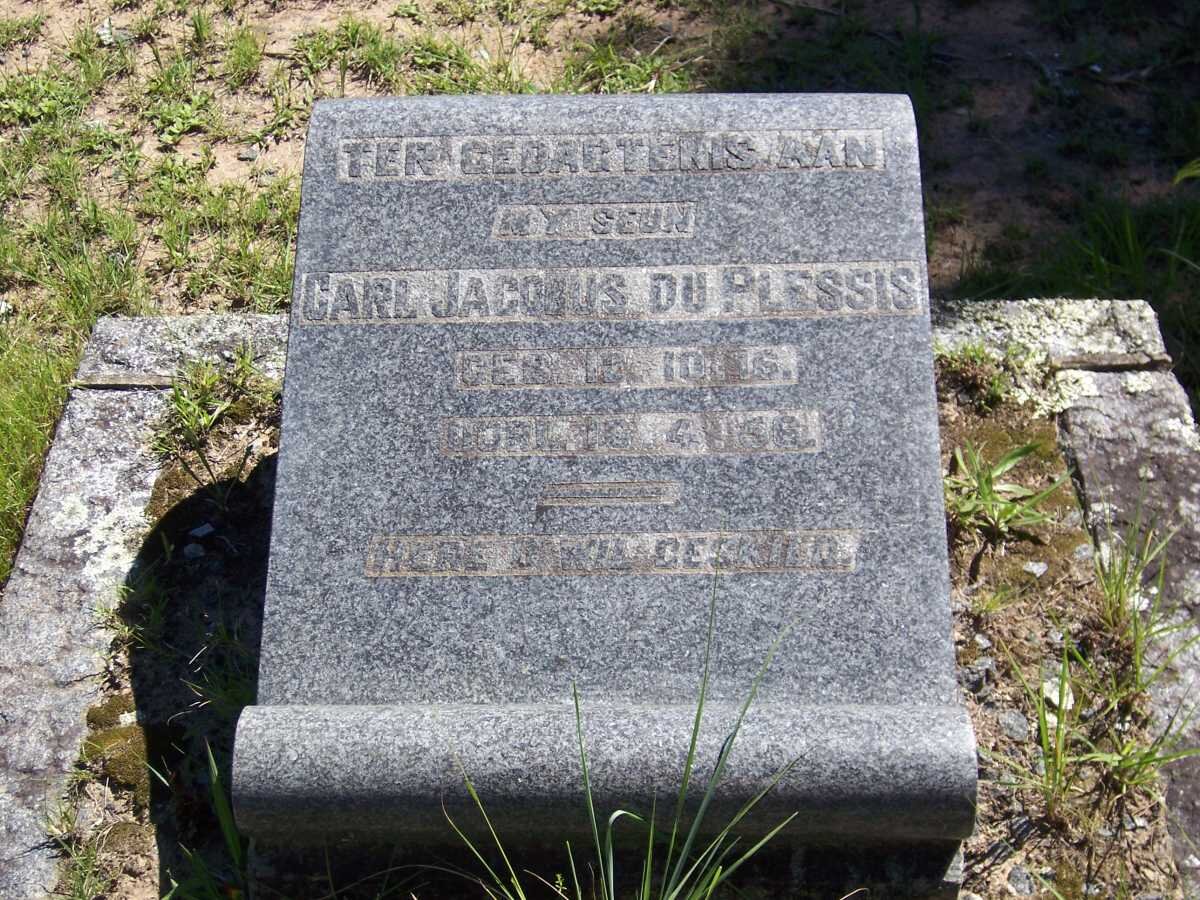 PLESSIS Carl Jacobus, du 1916-1956