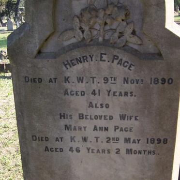 PAGE Henry E. -1890 &amp; Mary Ann -1898