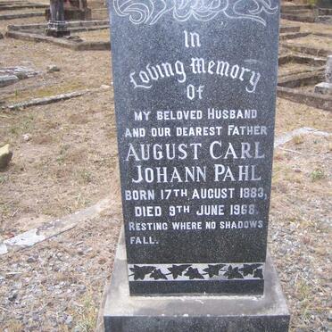 PAHL August Carl Johann 1883-1968