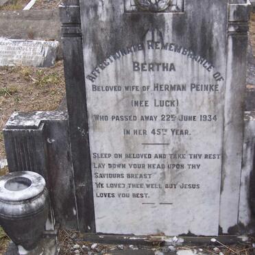 PEINKE Bertha nee LUCK -1934