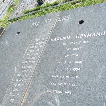 PIETERSE Barend Hermanus 1930-1994
