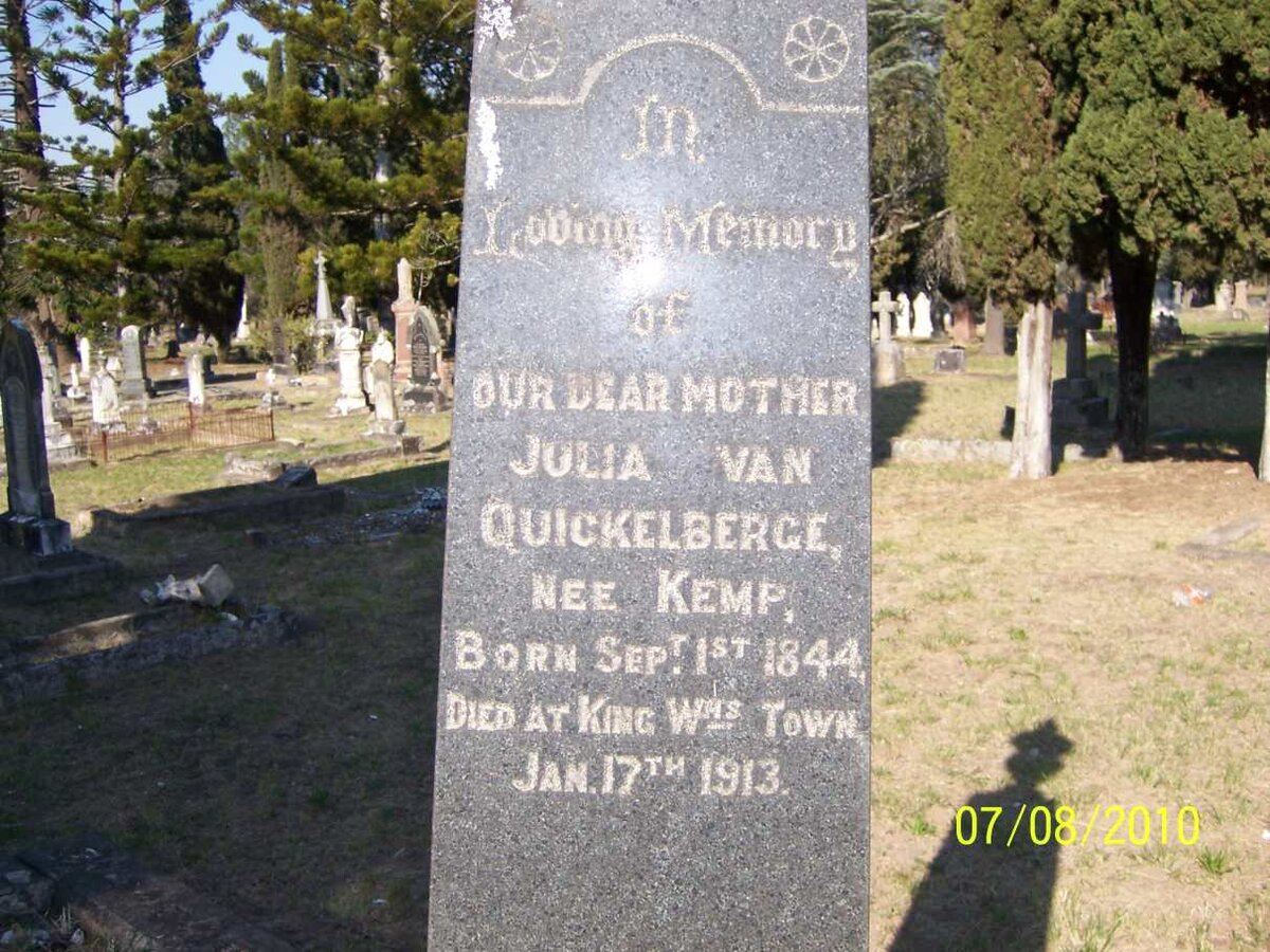 QUICKELBERGE Julia, van nee KEMP 1844-1913