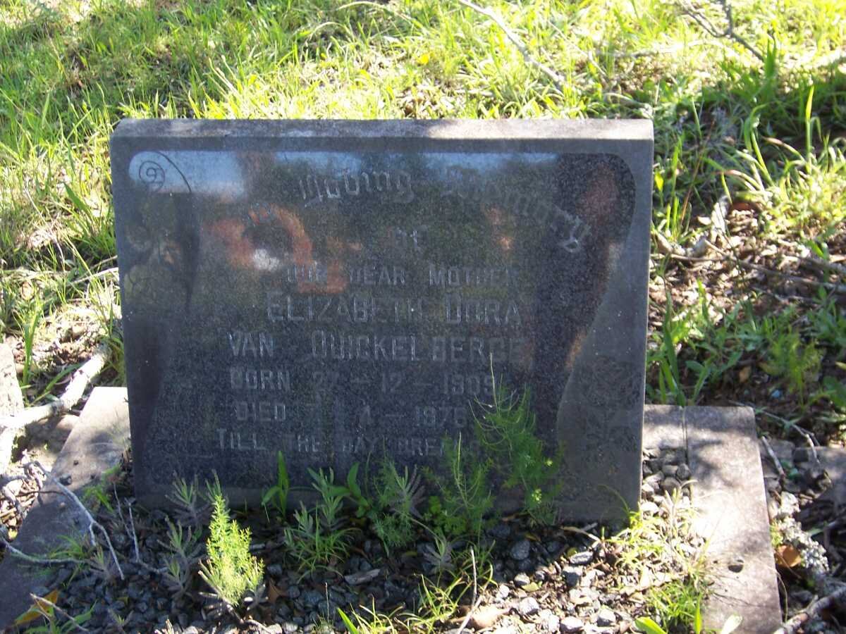 QUICKELBERGE Elizabeth Dora, van 1909-1976