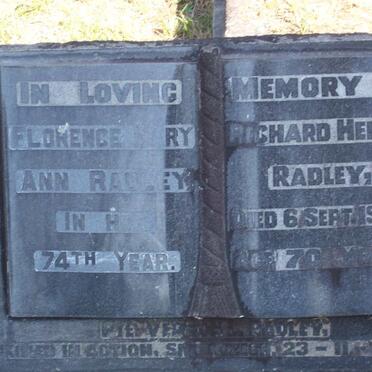 RADLEY Richard Henry -1949 &amp; Florence Mary Ann