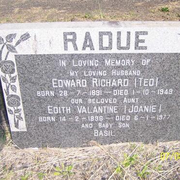 RADUE Edward Richard 1891-1949 :: RADUE Edith Valantine 1896-1977 :: RADUE Basil