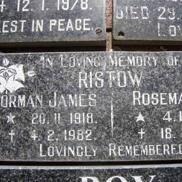 RISTOW Norman James 1918-1982 &amp; Rosemarie ? 1922-1993