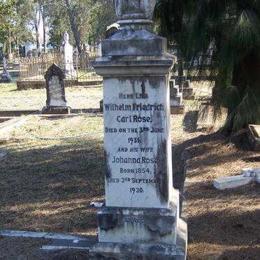 ROSE Wilhelm Friedrich Carl -1931 &amp; Johanna 1854-1920
