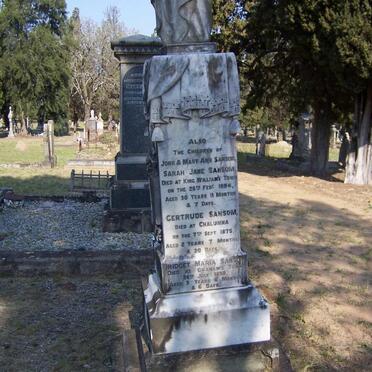 SANSOM Sarah Jane -1894 :: SANSOM Gertrude -1875 :: SANSOM Bridget Maria -1858