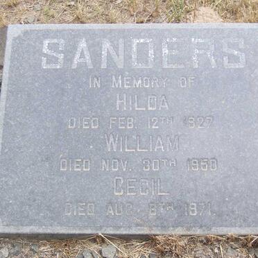 SANDERS William -1950 :: SANDERS Hilda -1927 :: SANDERS Cecil -1971