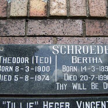 SCHROEDER Theodor 1900-1974 &amp; Bertha 1899-1990
