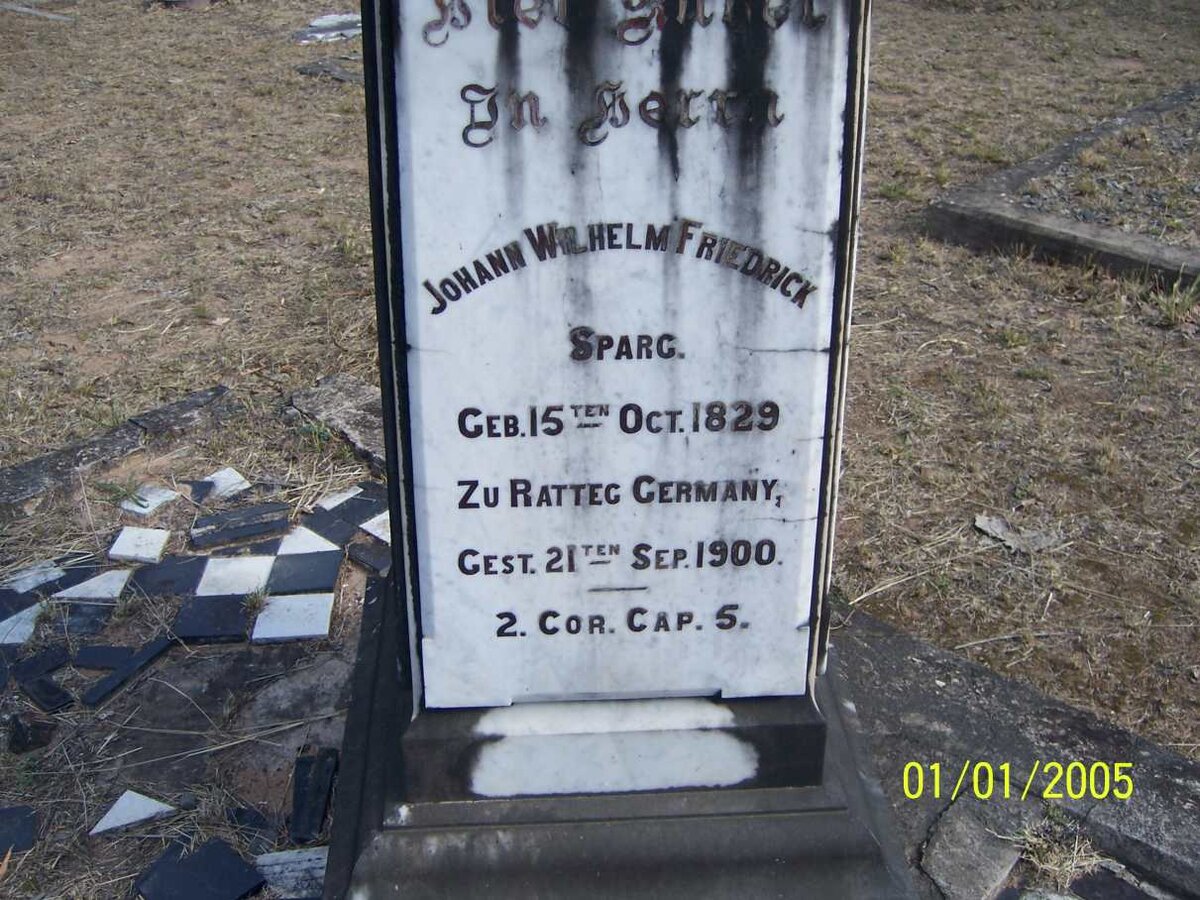 SPARG Johann Wilhelm Friederick 1829-1900