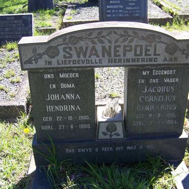 SWANEPOEL Jacobus Cornelius Gerhardus 1912-1964 &amp; Johanna Hendrina 1905-1988