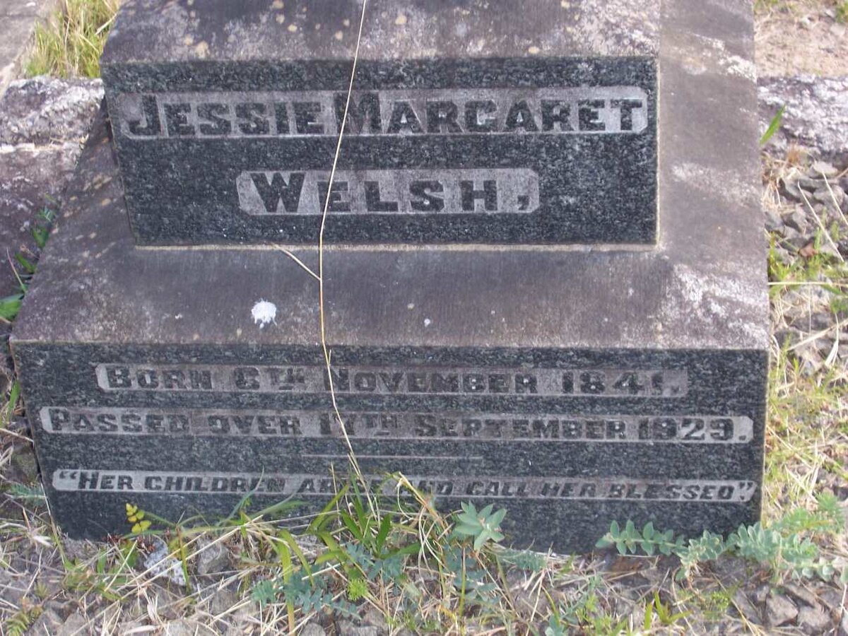 WELSH Jessie Margaret 1841-1929