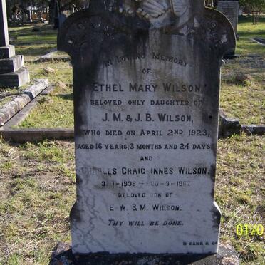 WILSON Ethel Mary -1923 :: WILSON Charles Craig Innes 1938-1962
