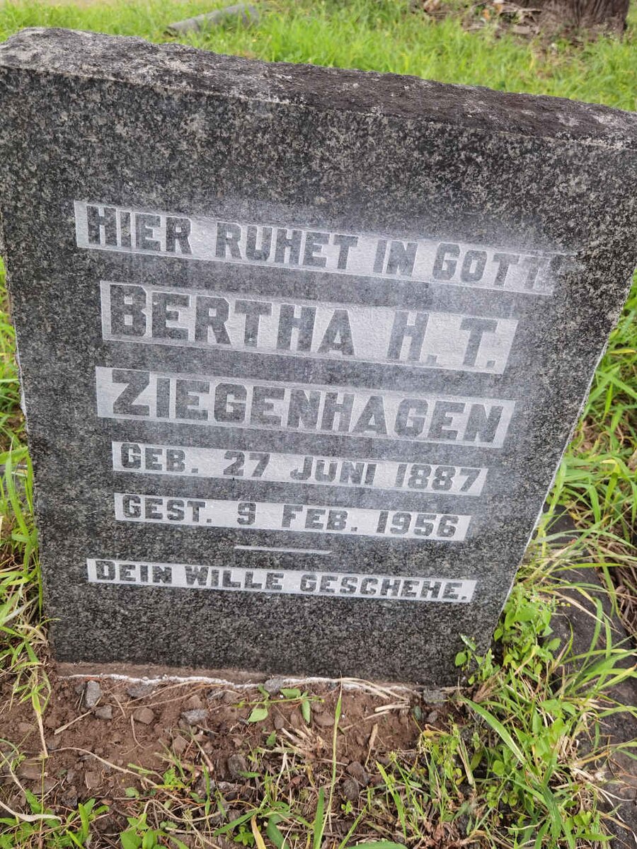 ZIEGENHAGEN Bertha H.T. 1887-1956