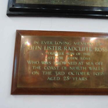 ROSS John Lister Radcliffe -1918