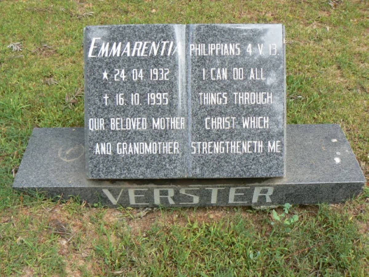 VERSTER Emmarentia 1932-1995