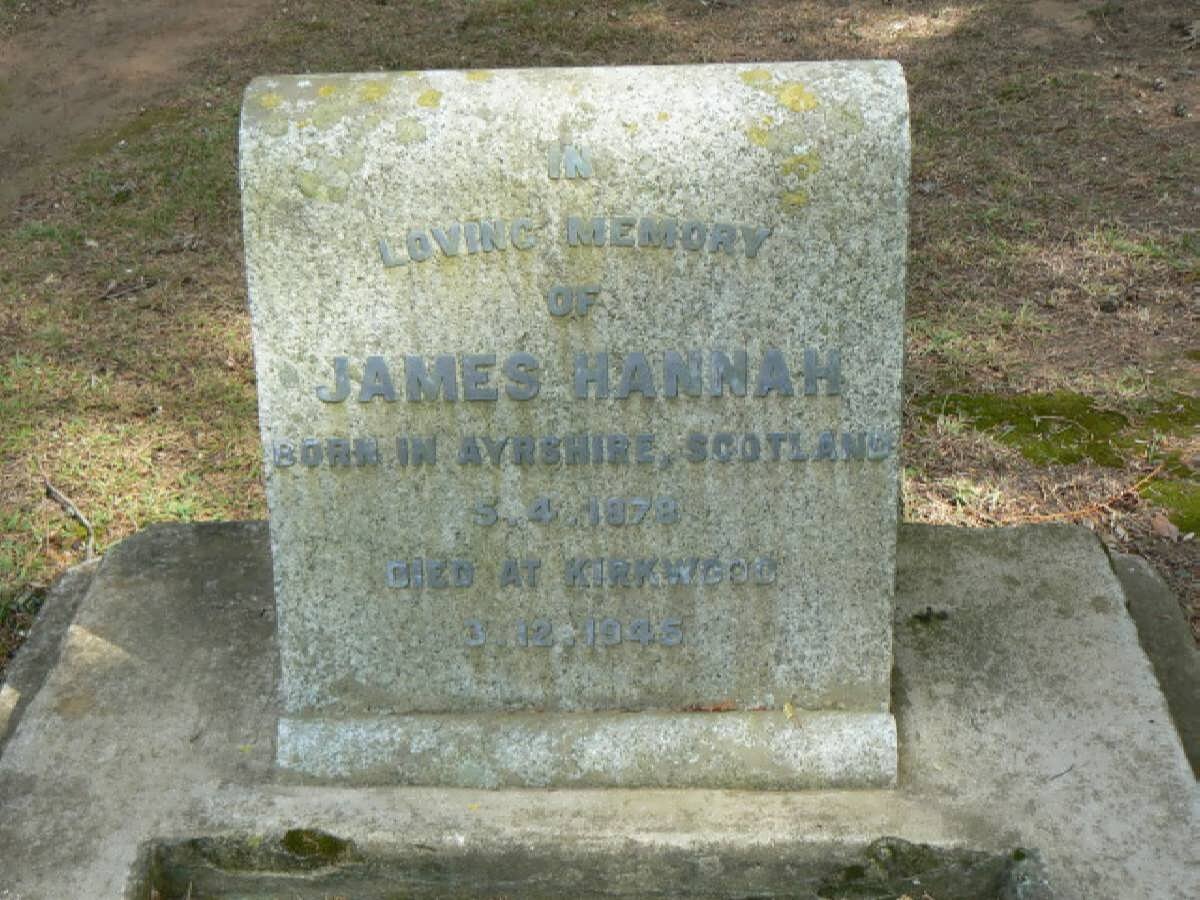 HANNAH James 1878-1945