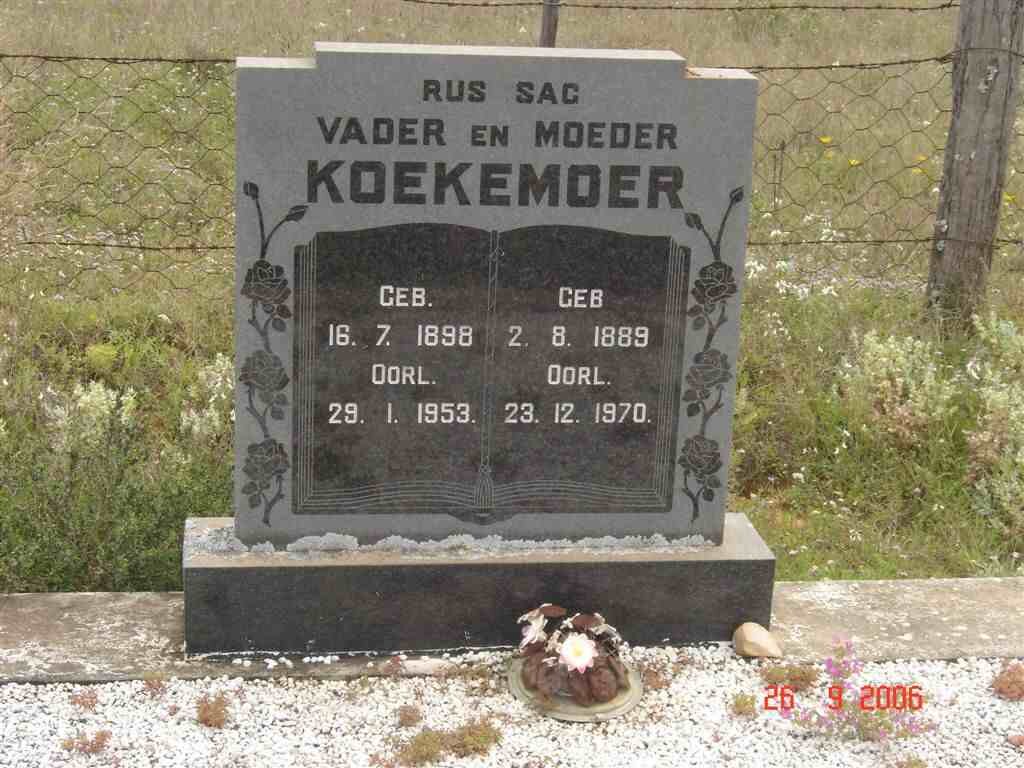 KOEKEMOER Vader 1898-1953 &amp; Moeder 1889-1970