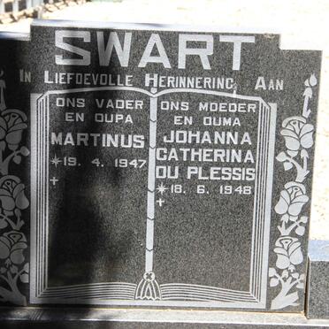 SWART Martinus 1947- &amp; Johanna Catherina DU PLESSIS 1948-