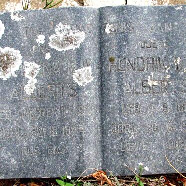 ALBERTS Hendrik W.E. 18?-19?9 &amp; Catharina M.W. 18?-19?4