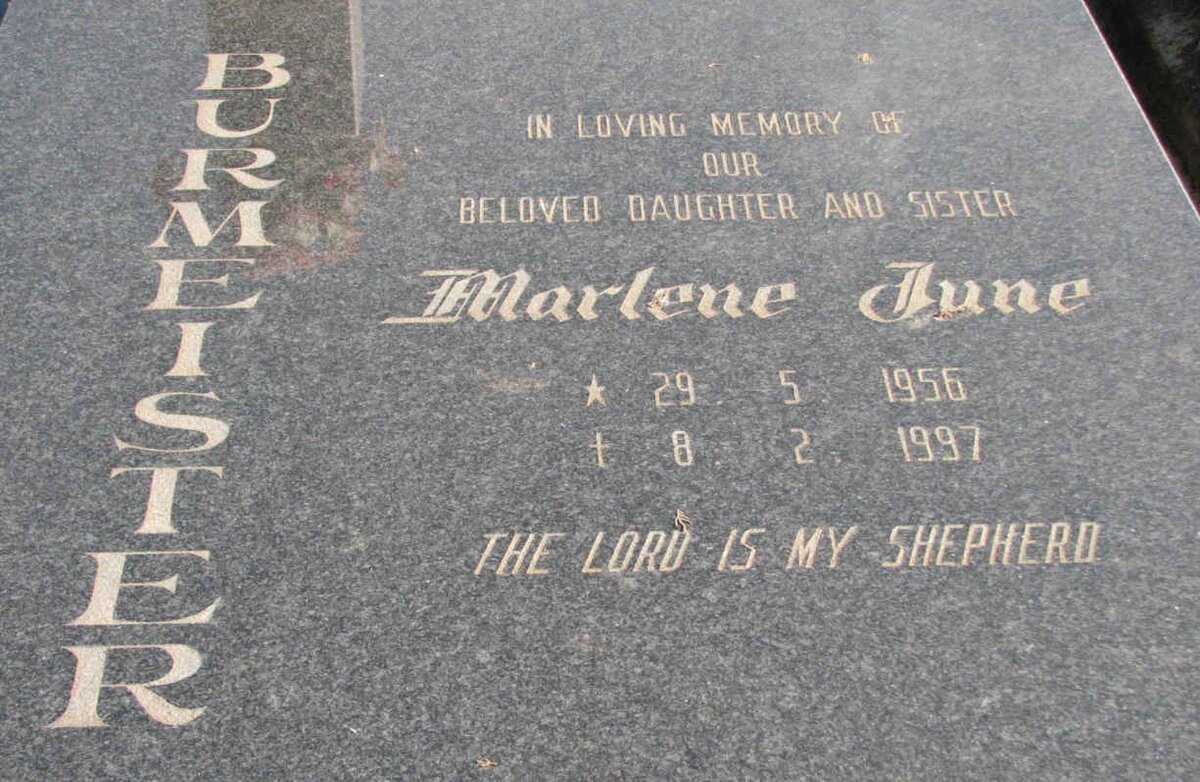 BURMEISTER Marlene June 1956-1997