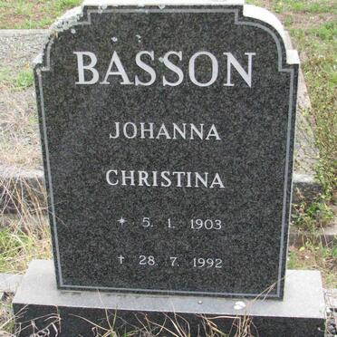 BASSON Johanna Christina 1903-1992